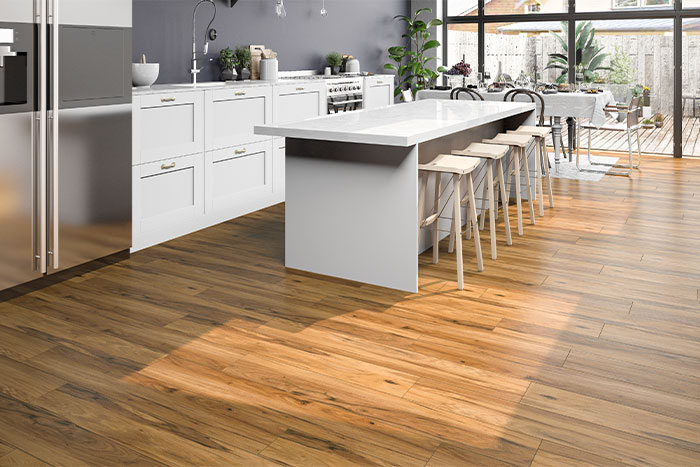 luxury vinyl plank flooring in kitchen